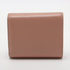 Celine Triomphe Beige Compact Flap Cardholder Wallet