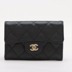 Chanel Flap Caviar Black Cardholder - Microchipped