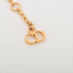 Dior Petit CD Yellow Gold Rhinestone/Pearl Bracelet Costume Jewellery