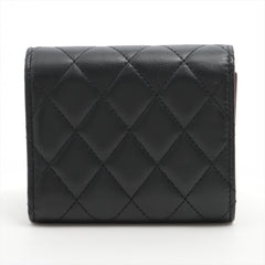 Chanel Black Lambskin Compact Wallet - Series 22