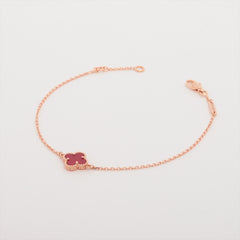 Van Cleef & Arpels Sweet Alhambra Carnelian Bracelet