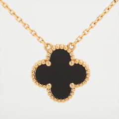 Van Cleef & Arpels Vintage Alhambra Onyx Necklace