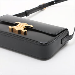 Celine Triomphe Shiny Calfskin Shoulder Bag Black