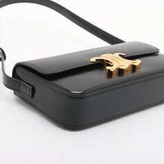 Celine Triomphe Shiny Calfskin Shoulder Bag Black