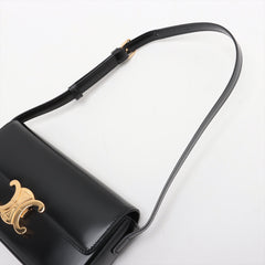 Celine Triomphe Shiny Calfskin Shoulder Bag Black