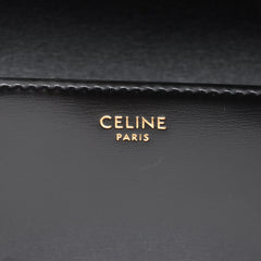 Celine Triomphe Shiny Calfskin Shoulder Bag Black
