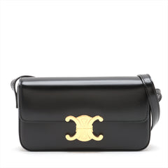 Celine Triomphe Shiny Calfskin Shoulder Bag Black
