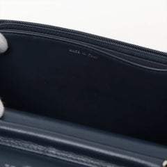 Chanel Chevron Caviar Wallet on Chain Navy