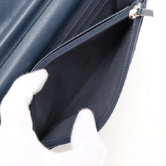 Chanel Chevron Caviar Wallet on Chain Navy