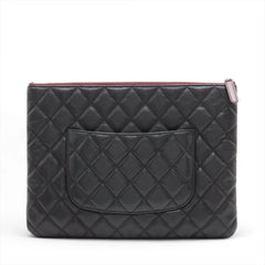 Chanel Matelasse Caviar O Case Pouch Black