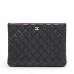 Chanel Matelasse Caviar O Case Pouch Black