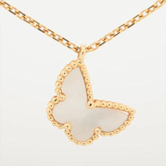 Van Cleef & Arpels Sweet Alhambra Butterfly Mother of Pearl Necklacev