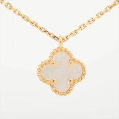 Van Cleef & Arpels Sweet Alhambra Mother Of Pearl MOP Yellow Gold Necklace