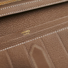 Hermes P-Feuille Bearn Wallet Etoupe