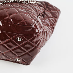 Chanel Quilted Patent Large Tote Bag Burgundy