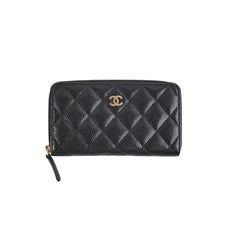 Chanel Zipper Wallet Caviar Black