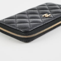 Chanel Zipper Wallet Caviar Black