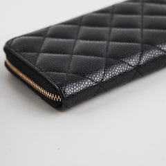Chanel Zipper Wallet Caviar Black