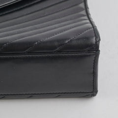 Saint Laurent Large Envelope Leather Black Shoulder Bag