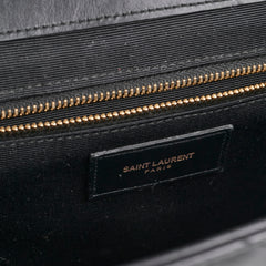 Saint Laurent Large Envelope Leather Black Shoulder Bag