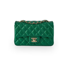 Chanel Caviar Mini Rectangular Emerald Green 18S