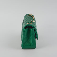 Chanel Caviar Mini Rectangular Emerald Green 18S
