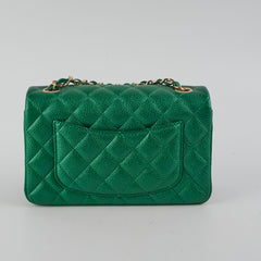 Chanel Caviar Mini Rectangular Emerald Green 18S