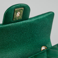 Chanel Caviar Mini Rectangular Emerald Green 18S