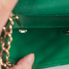 Chanel Caviar Mini Rectangular Emerald Green 18S