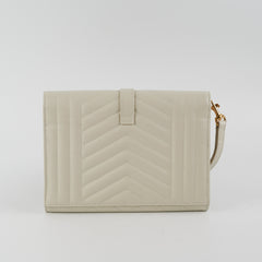 Saint Laurent Evelope Flap Pouch Cream