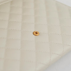 Saint Laurent Evelope Flap Pouch Cream