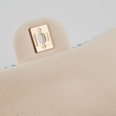 Chanel Mini Rectangular Tweed Flap Blue/White