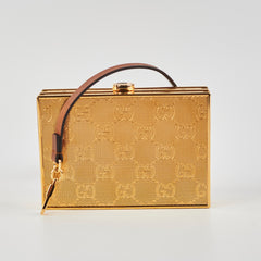 Gucci Gold Monogram Clutch