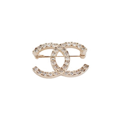 Chanel Rhinestone Brooch Gold Costume Jewellery