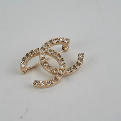 Chanel Rhinestone Brooch Gold Costume Jewellery