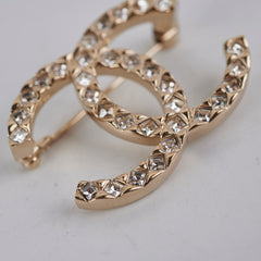 Chanel Rhinestone Brooch Gold Costume Jewellery