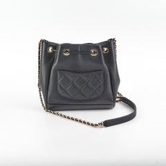 Chanel Drawstring Bucket Caviar Black