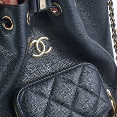 Chanel Drawstring Bucket Caviar Black