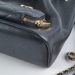 Chanel Drawstring Bucket Caviar Black