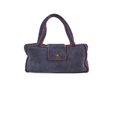Chanel Vintage Suede Tote Navy