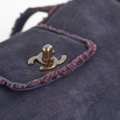 Chanel Vintage Suede Tote Navy