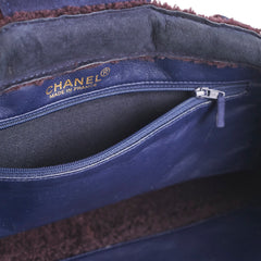 Chanel Vintage Suede Tote Navy