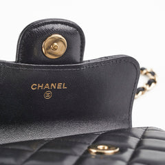 Chanel 21k Micro Top Handle Lambskin Black