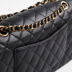 Chanel Caviar Medium/Large Double Classic Flap Black 2022