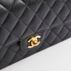 Chanel Caviar Medium/Large Double Classic Flap Black 2022