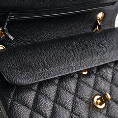 Chanel Caviar Medium/Large Double Classic Flap Black 2022