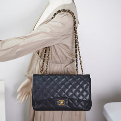 Chanel Jumbo Classic Single Flap Caviar Black
