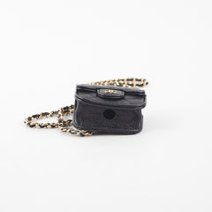 Chanel Quilted Caviar Airpod Case Black
