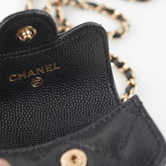 Chanel Quilted Caviar Airpod Case Black