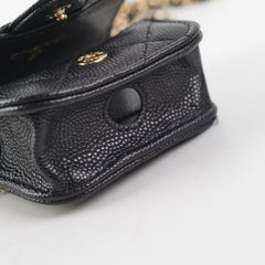 Chanel Quilted Caviar Airpod Case Black